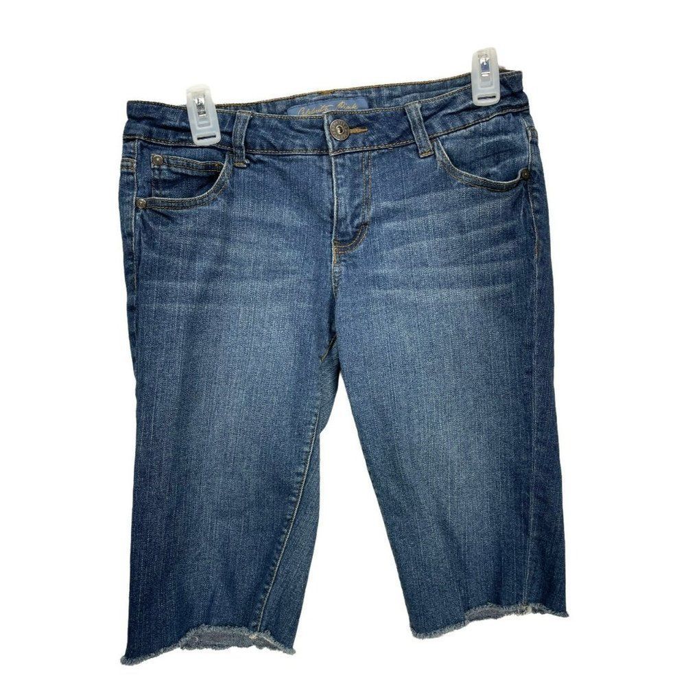 Celebrity Pink Jean Shorts Juniors Womens Ripped Denim Bermuda Dark Wash Size 11